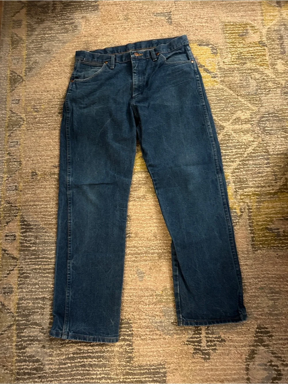 Wrangler Men’s Indigo Straight-Leg Jeans 35x30